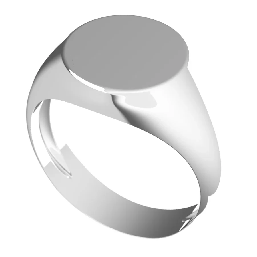 The Bequest signet ring in white gold, three-quarter view