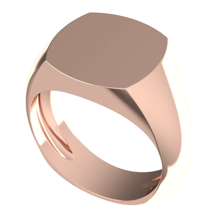 The Hearth signet ring in rose gold, three-quarter view