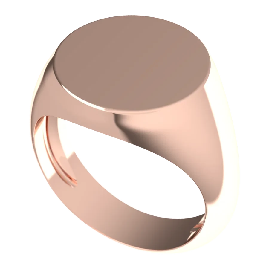 The Estate signet ring in rose gold, three-quarter view