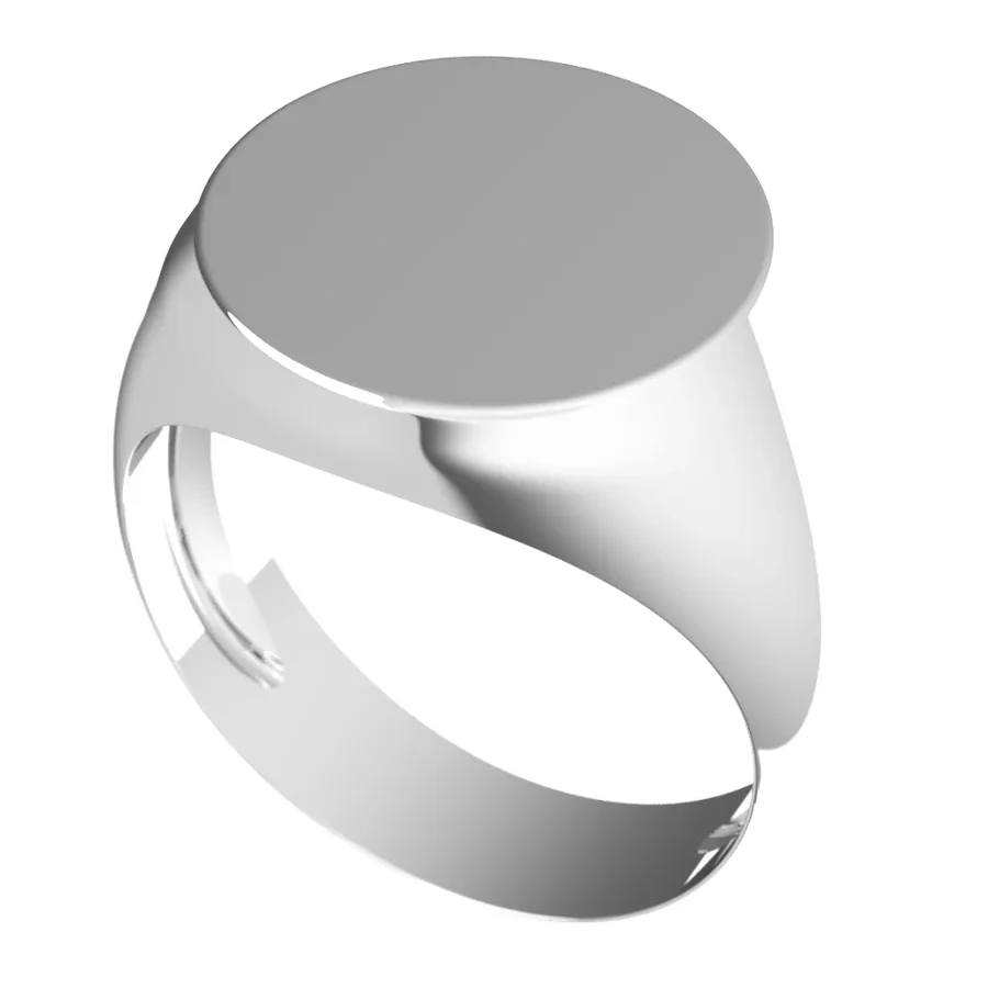 The Estate signet ring in white gold, three-quarter view