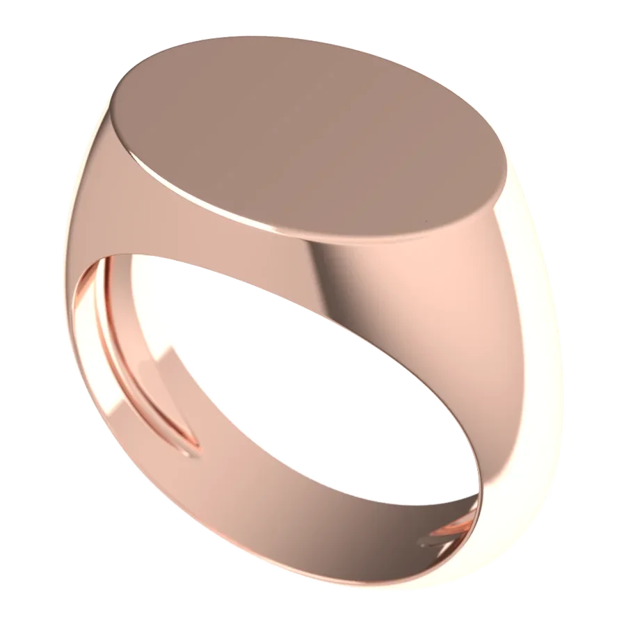 The Lineage signet ring in rose gold, three-quarter view