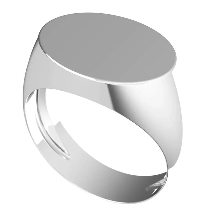 The Lineage signet ring in white gold, three-quarter view