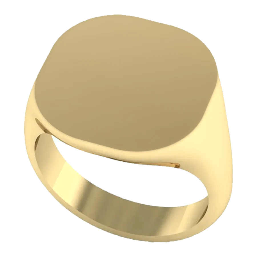 The Steward signet ring in yellow gold, three-quarter view
