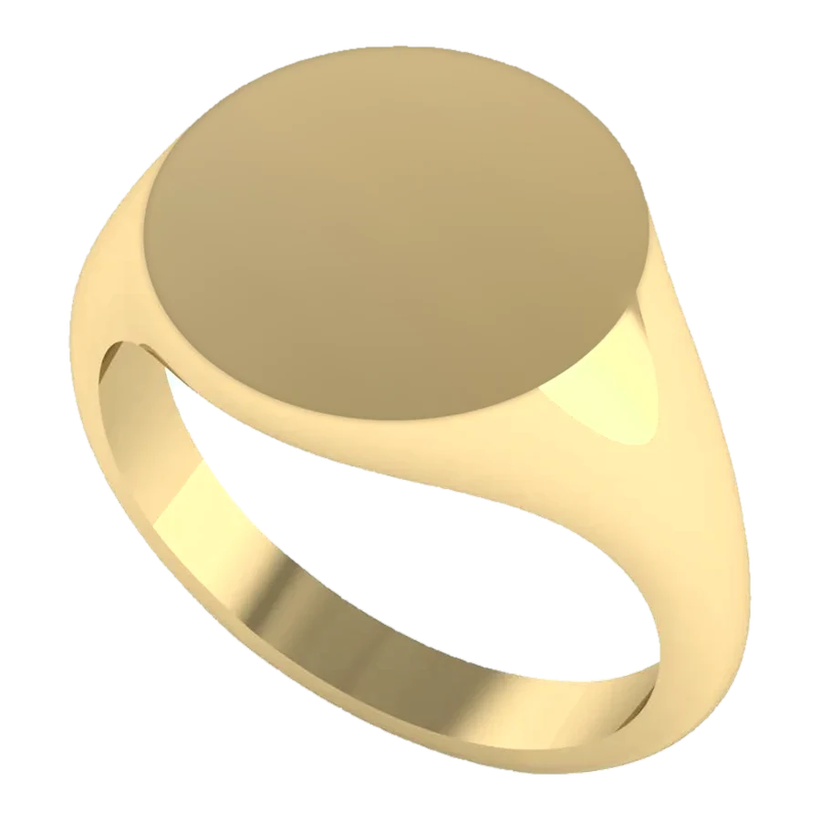 The Locket signet ring in yellow gold, three-quarter view