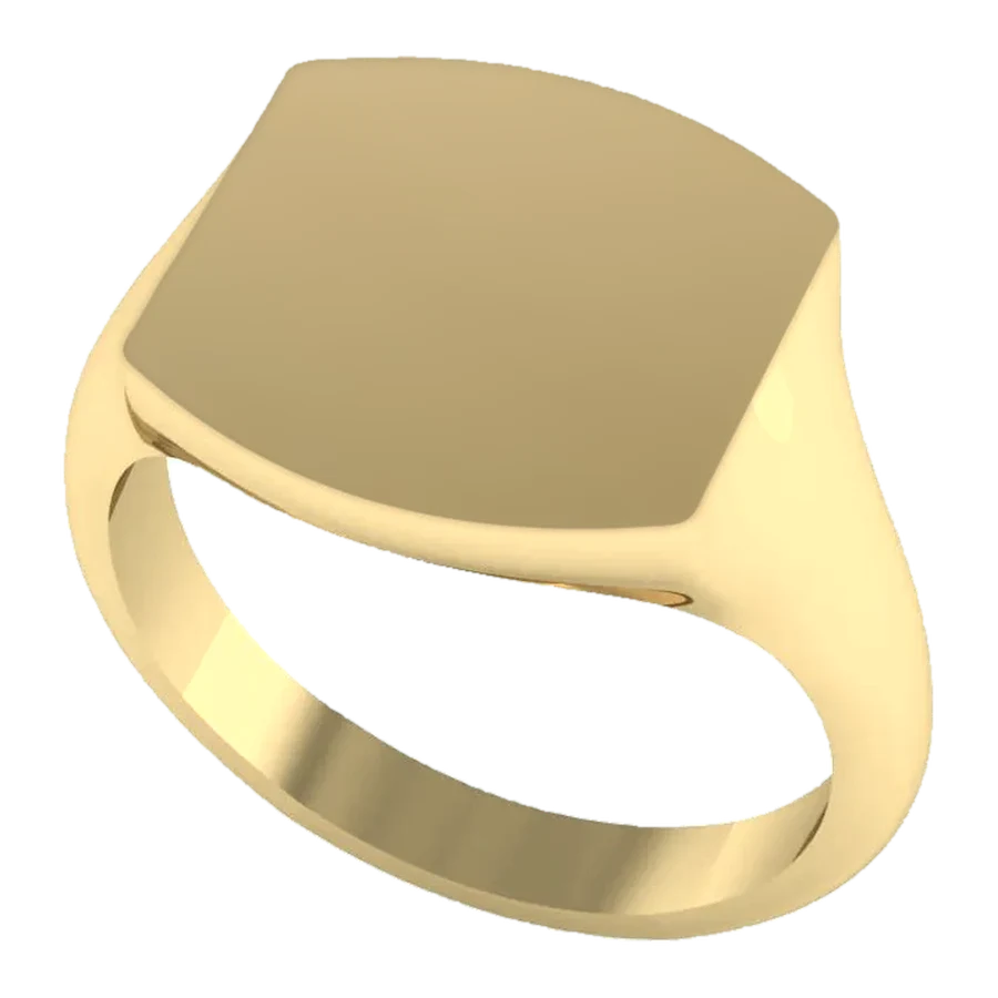 The Abbey signet ring in yellow gold, three-quarter view