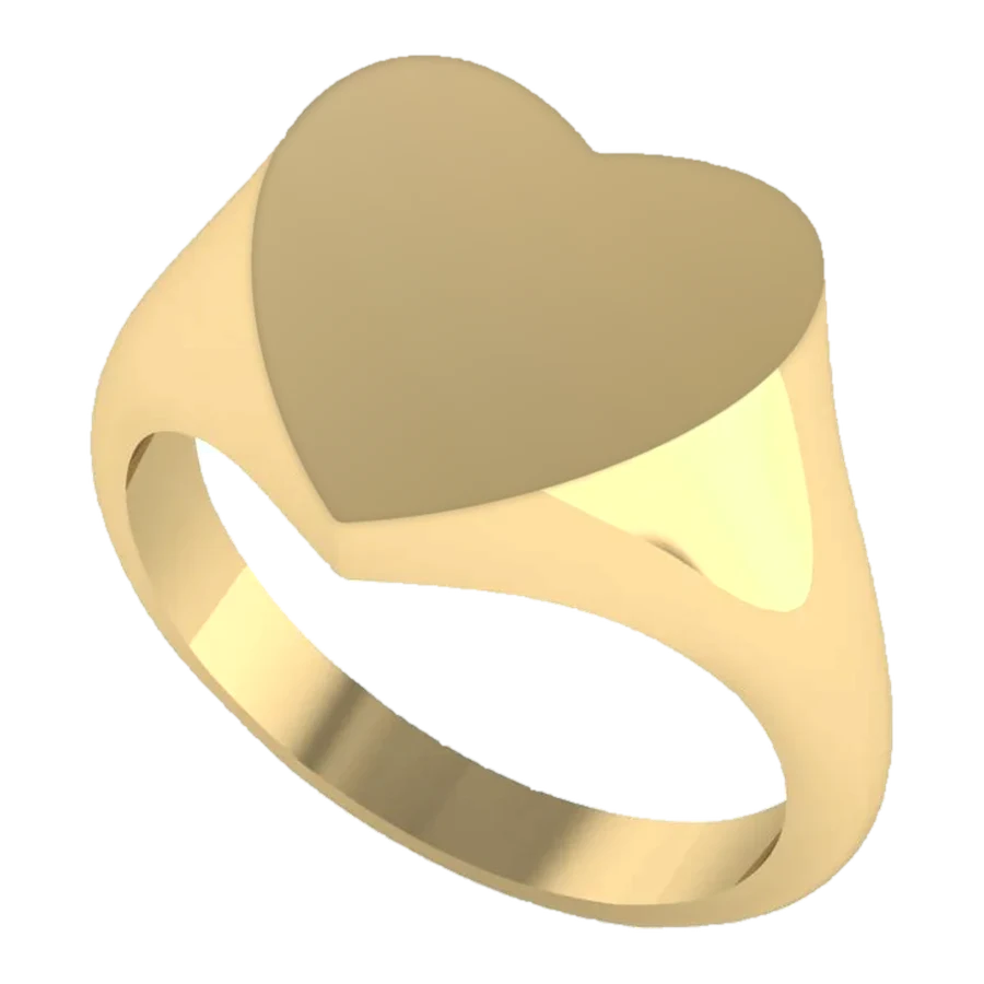 The Token signet ring in yellow gold, three-quarter view